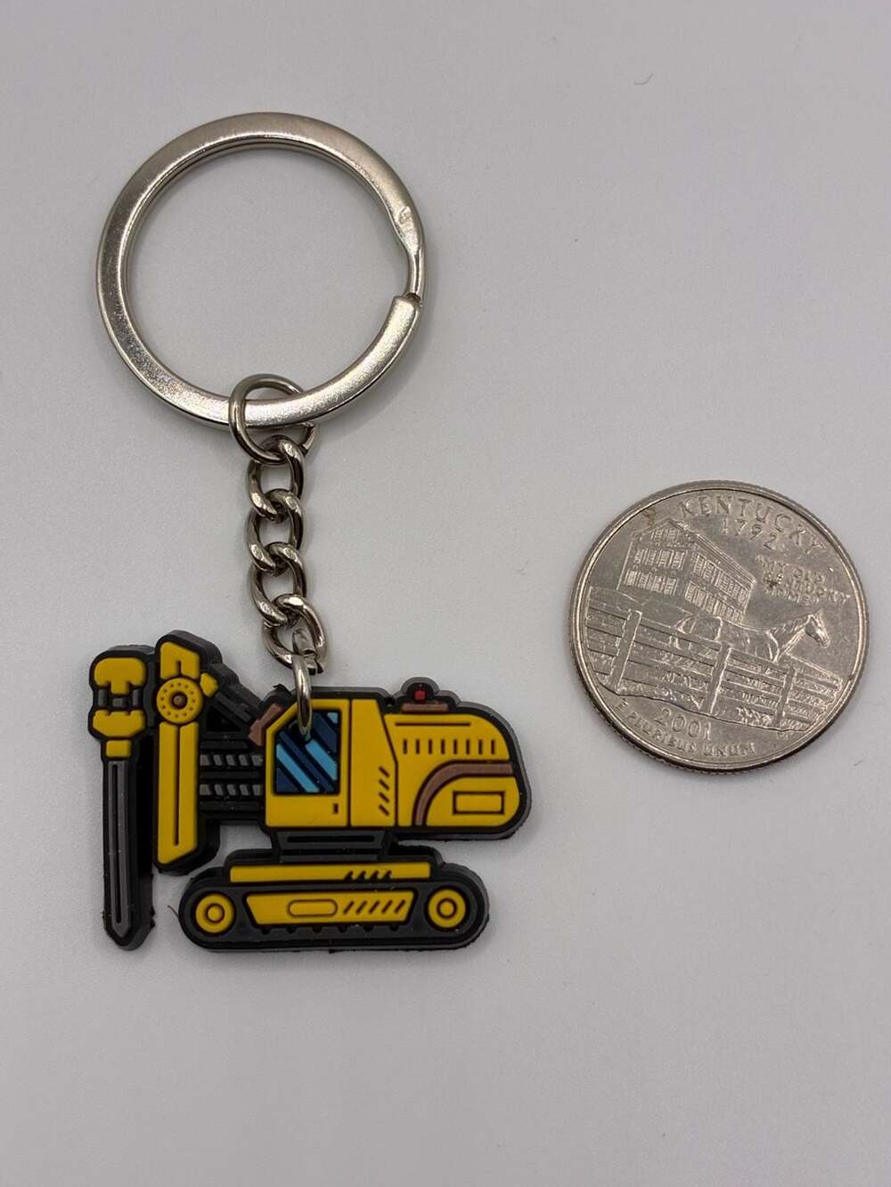Construction Excavator Digger Rubber PVC Keychain